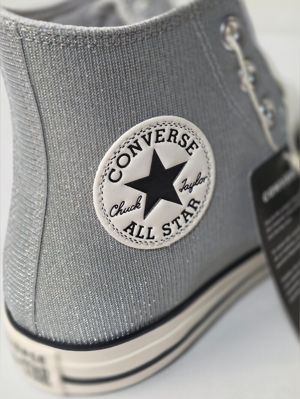 Converse Chuck Taylor All-Star Lace-Up Sparkle High Top Sneakers Womens Size 8.5 - Picture 3 of 12